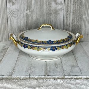 Antique Porcelain Covered Vegetable Dish Union T Czechoslovakia